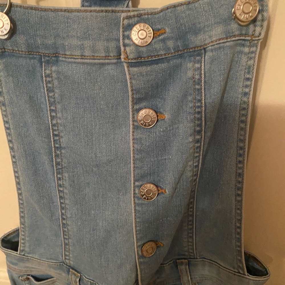 Celebrity Pink Distressed Denim Overall Size S - Picture 3 of 12